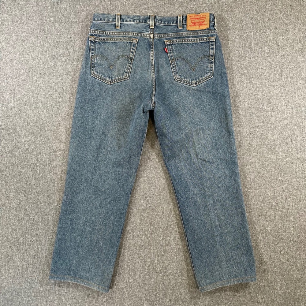 Levis 516 Slim Fit Straight Leg Jeans Mens 36x30 Blue Denim Vintage Made Canada - Picture 2 of 10